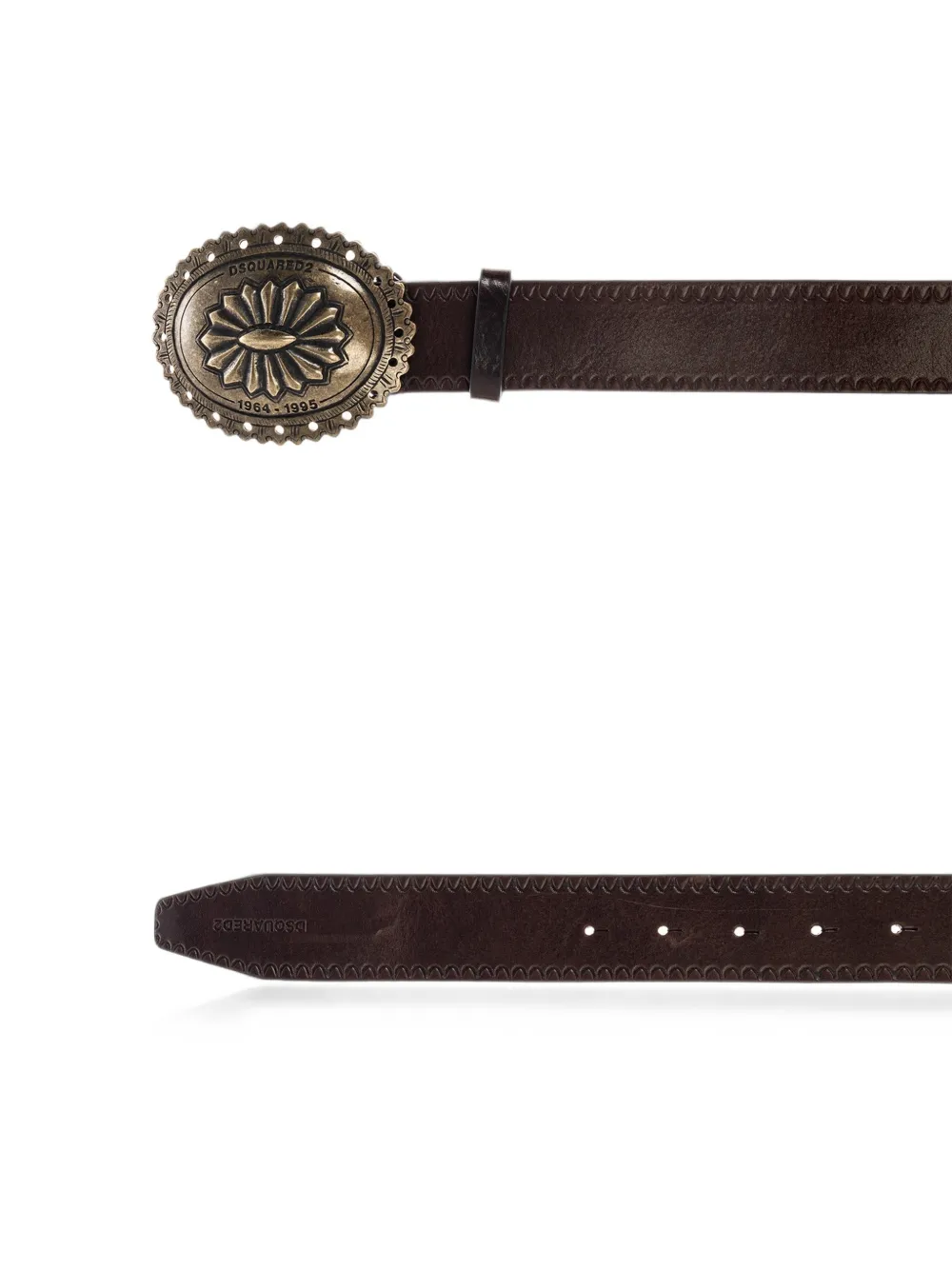 DSQUARED2 engraved-buckle leather belt Bruin