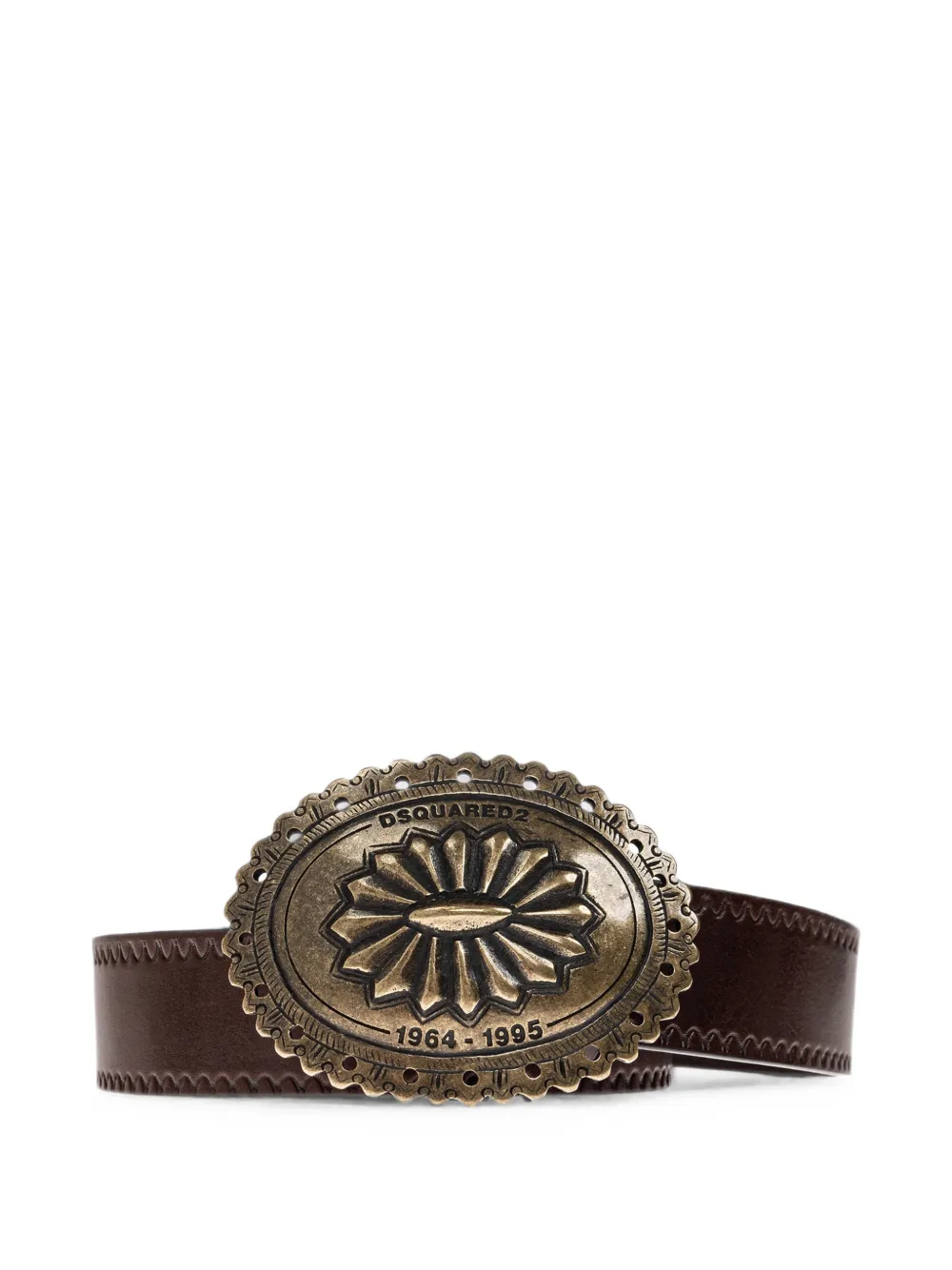DSQUARED2 engraved-buckle leather belt