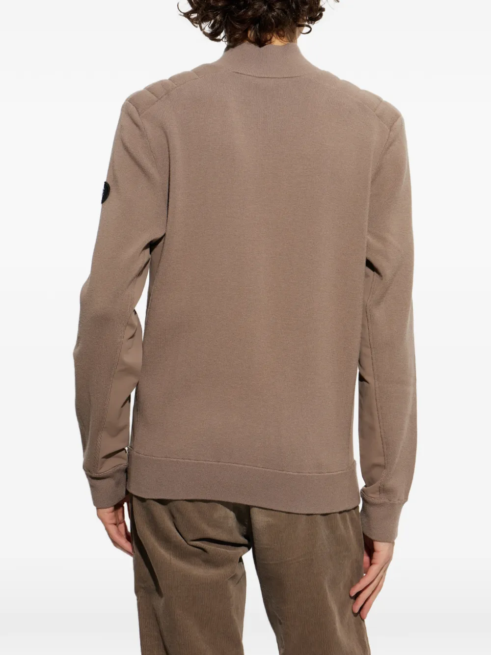 BOGNER Zip-up Panelled Sweatshirt in Brown, view 4