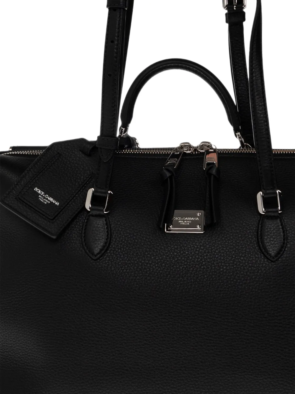 Dolce & Gabbana Vittoria leren shopper Zwart