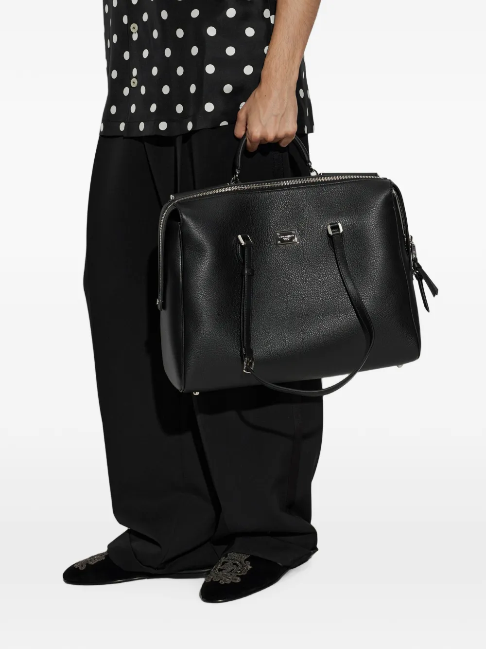 Dolce & Gabbana Vittoria leren shopper Zwart