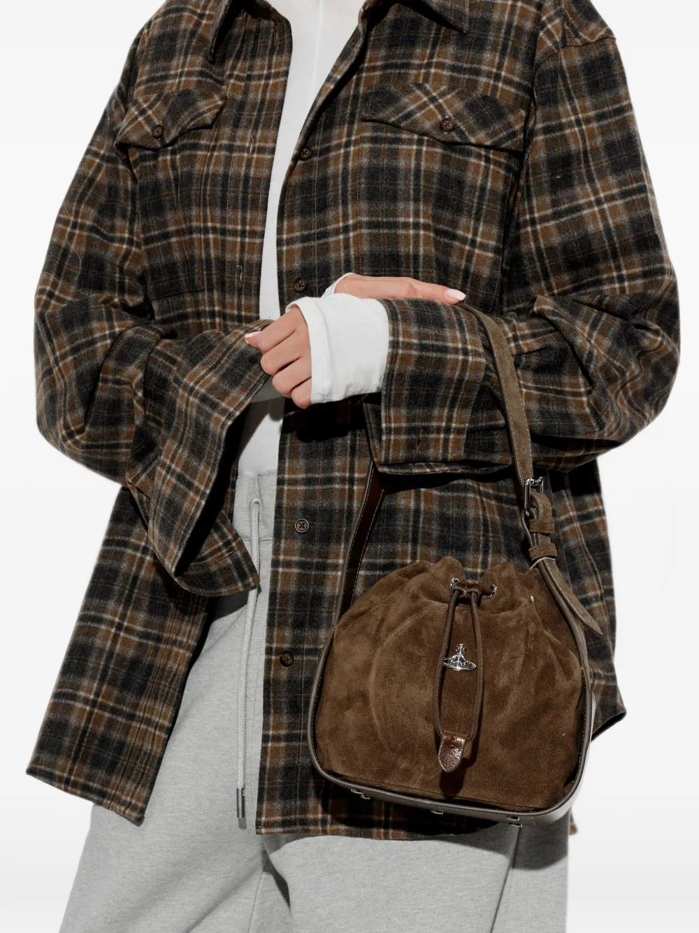 Vivienne Westwood Stacey shopper met trekkoord Bruin
