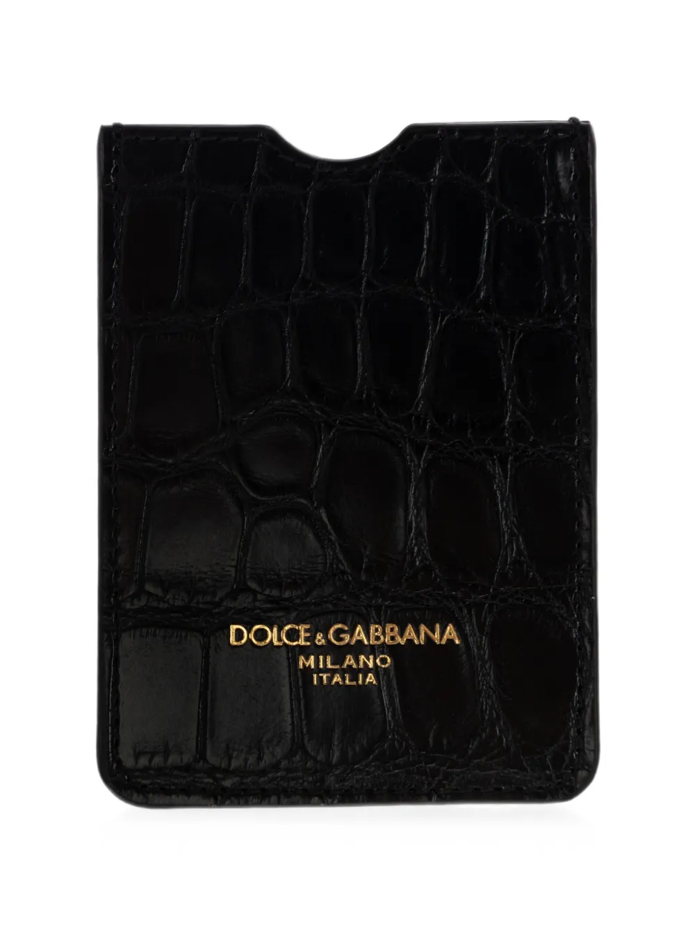 Dolce & Gabbana croc-effect leather cardholder - Nero
