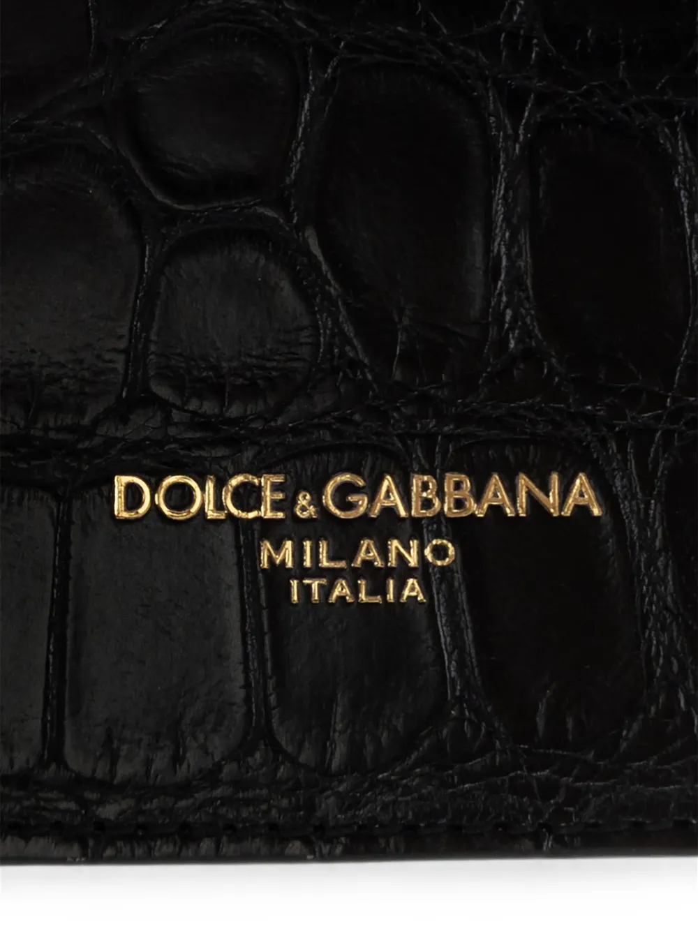 Dolce & Gabbana Leren pasjeshouder met krokodillen-reliëf Zwart