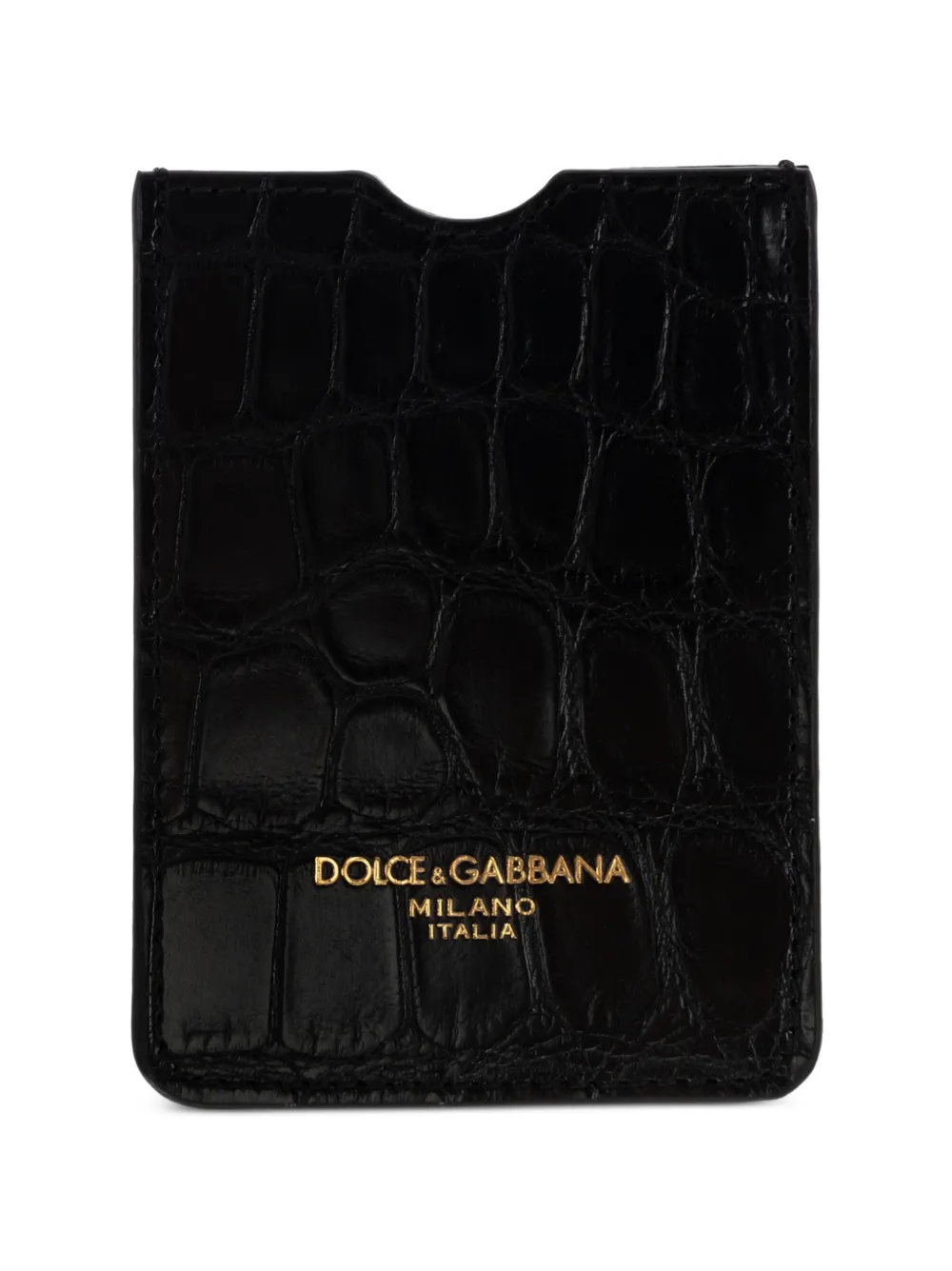 Dolce & Gabbana croc-effect leather cardholder - Nero
