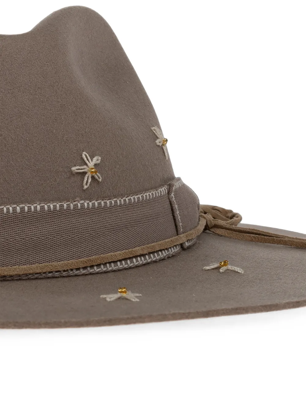 Golden Goose Hoed met geborduurd kwastdetail Bruin