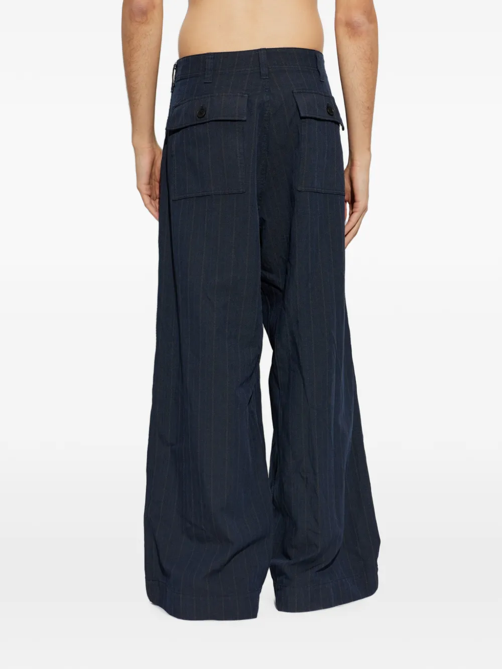 Comme des Garçons Homme Plus Broek met krijtstreep Blauw