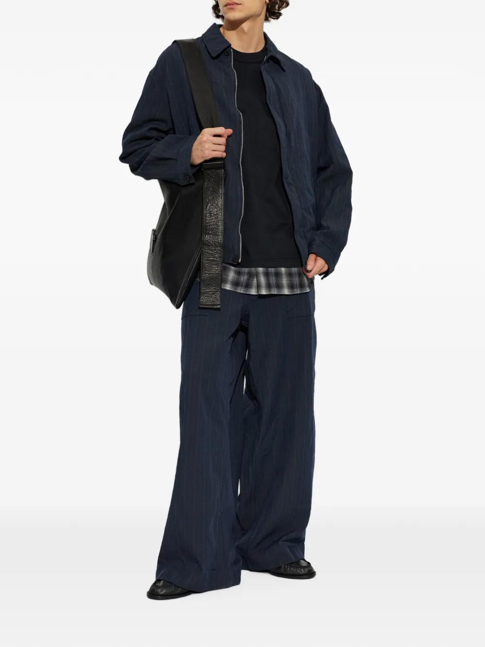 Comme des Garçons Homme Plus Broek met krijtstreep Blauw