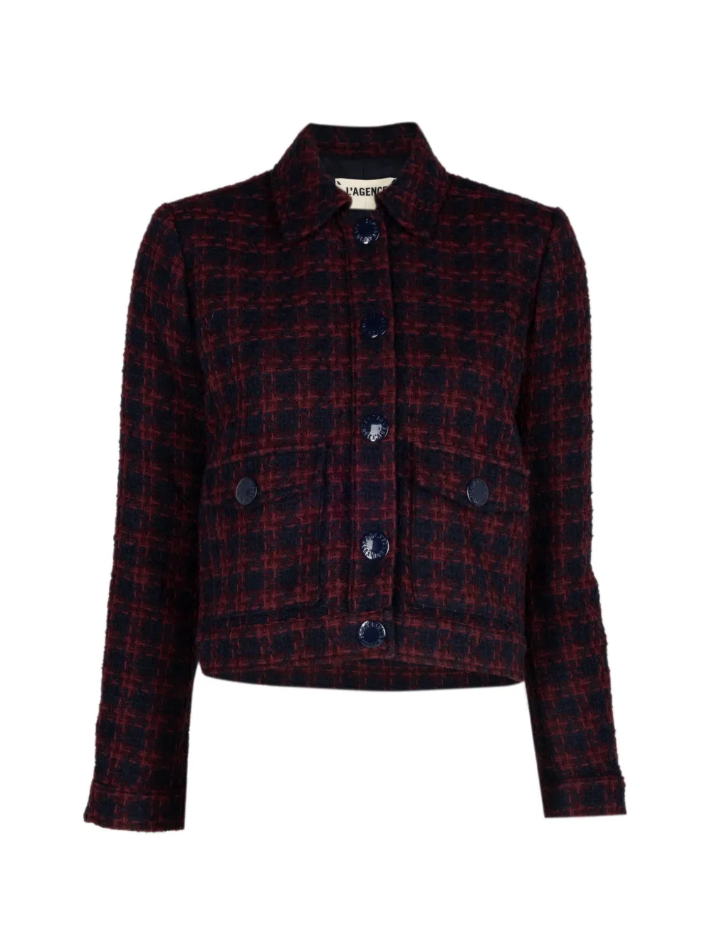 L'Agence Nyx cropped tweed jacket Rood