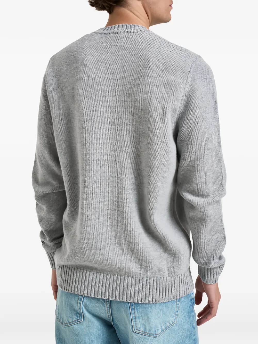 MC2 Saint Barth grey Bombardino Light sweater with Après Ski embroidery Grijs