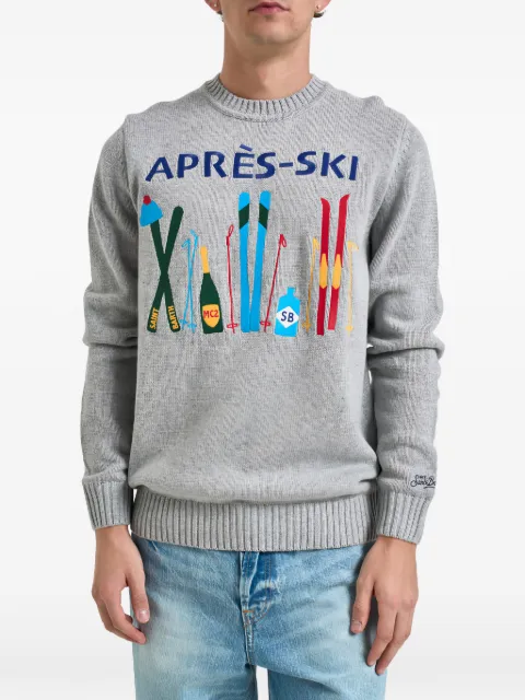 MC2 Saint Barth grey Bombardino Light sweater with Après Ski embroidery