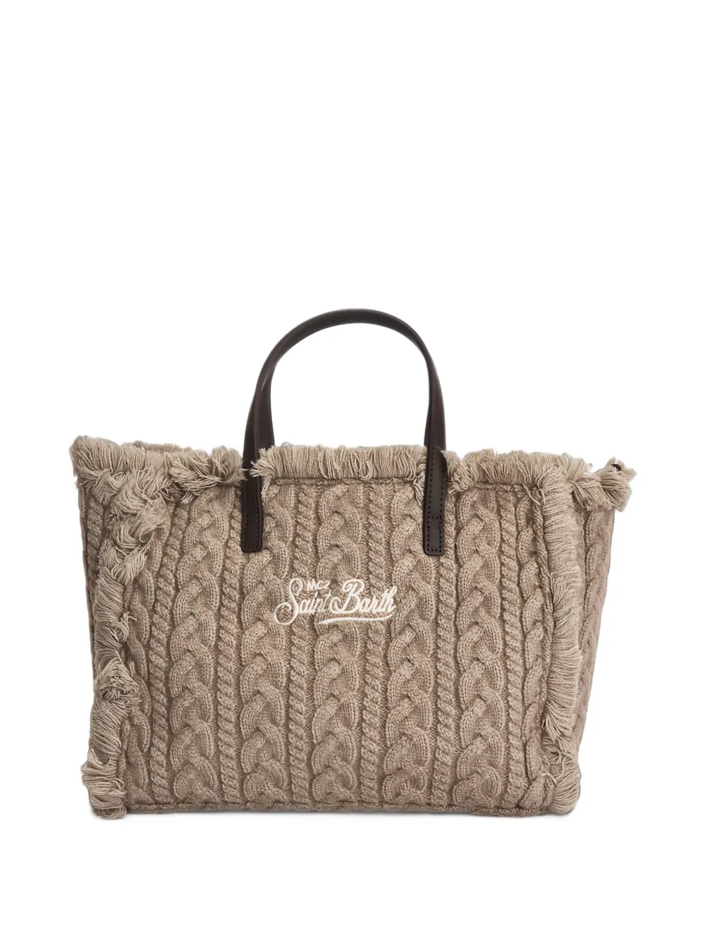 MC2 Saint Barth Colette kabelgebreide shopper Beige