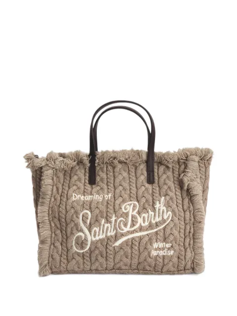 MC2 Saint Barth grey Colette bag with cable-knit design