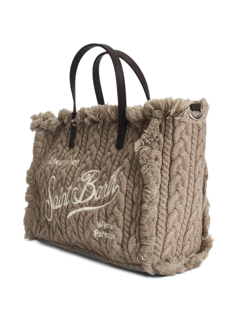 MC2 Saint Barth Colette kabelgebreide shopper Beige