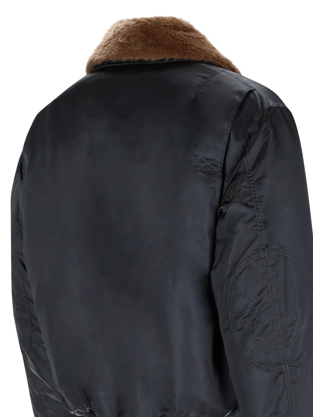 Drôle De Monsieur fur collar bomber jacket Grijs