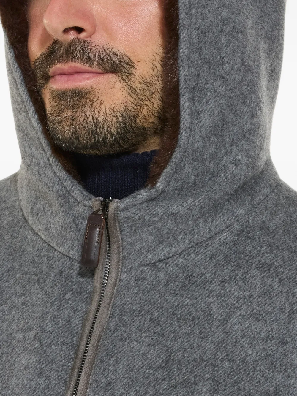 Norwegian Wool faux-fur-lined hooded jacket Grijs