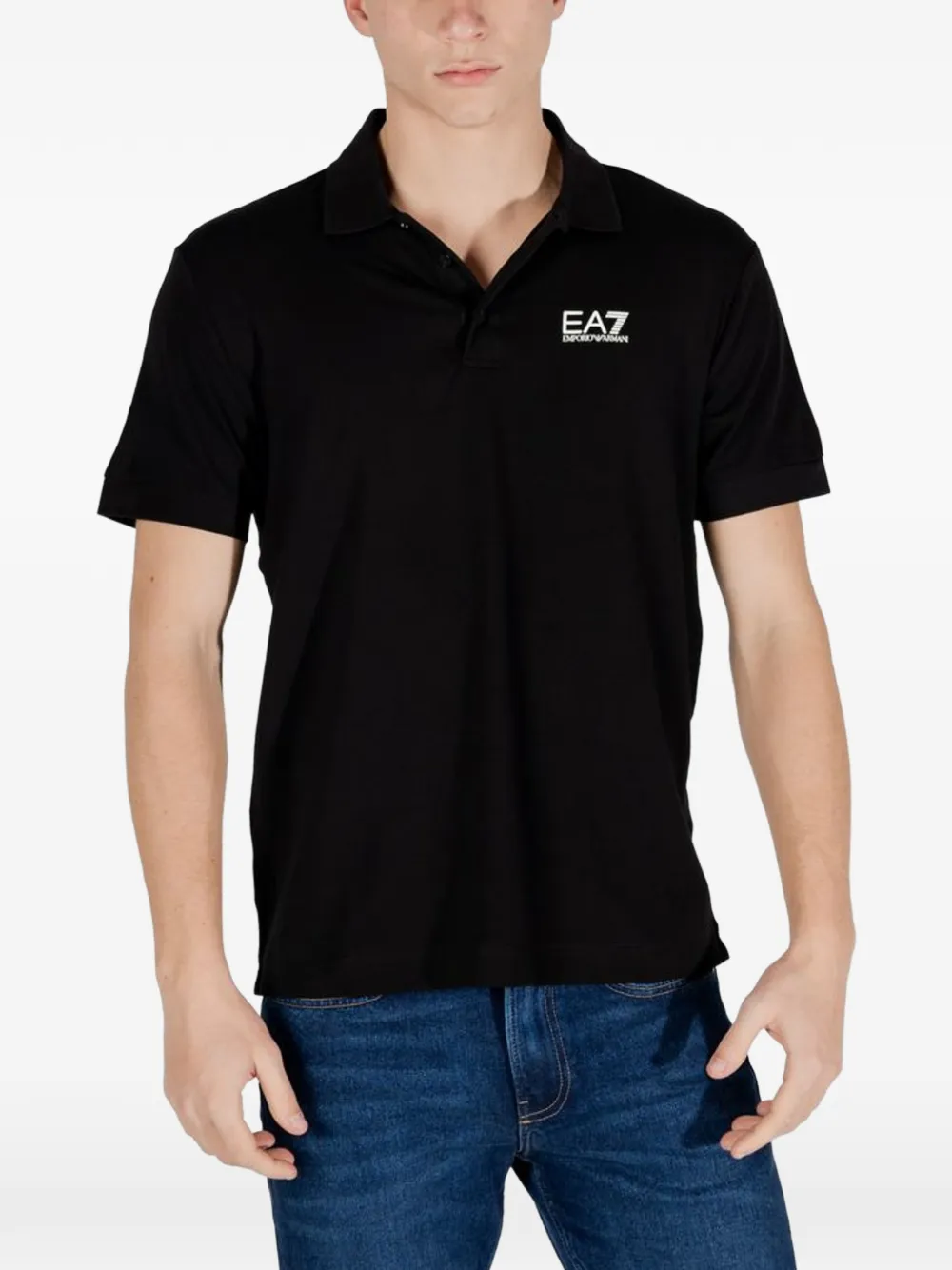 Ea7 Emporio Armani logo-print polo shirt - Noir Ea7 Emporio Armani logo-print polo shirt - Noir