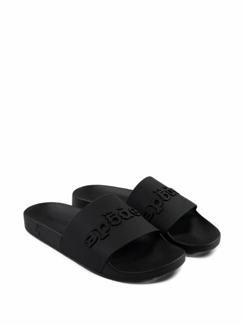 SP5DER Enzo 001 logo-embossed slides - Nero