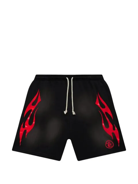 HELLSTAR flame-print drawstring shorts