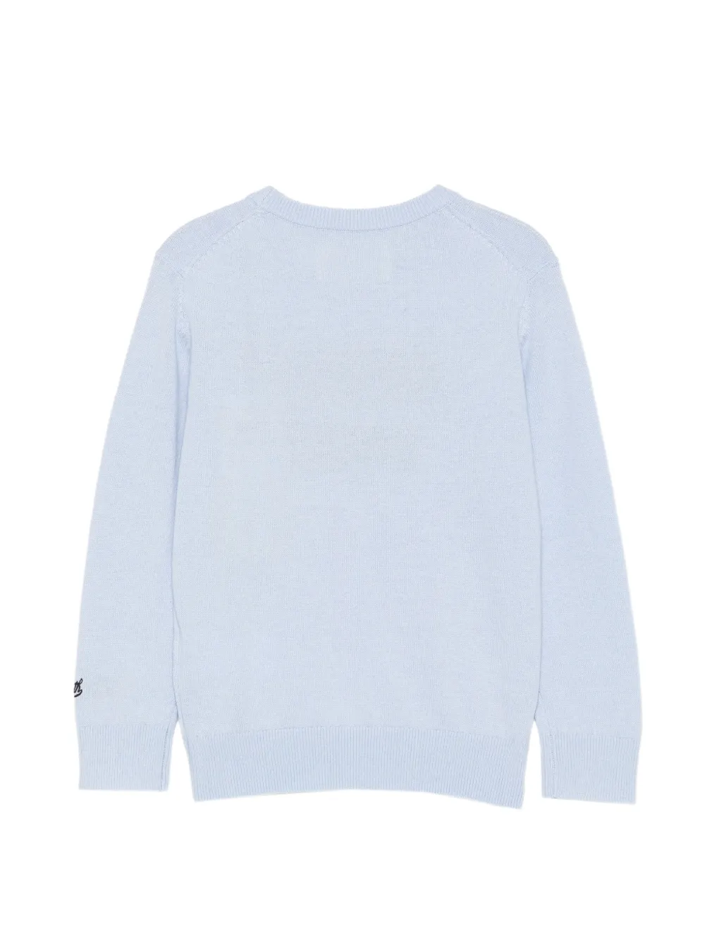 MC2 Saint Barth Kids Douglas slogan-intarsia sweater Blauw