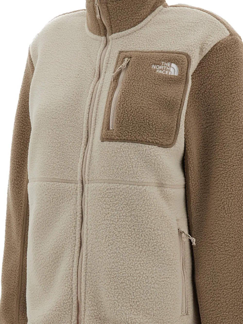 The North Face Yumiori fleece-texture panelled jacket Beige