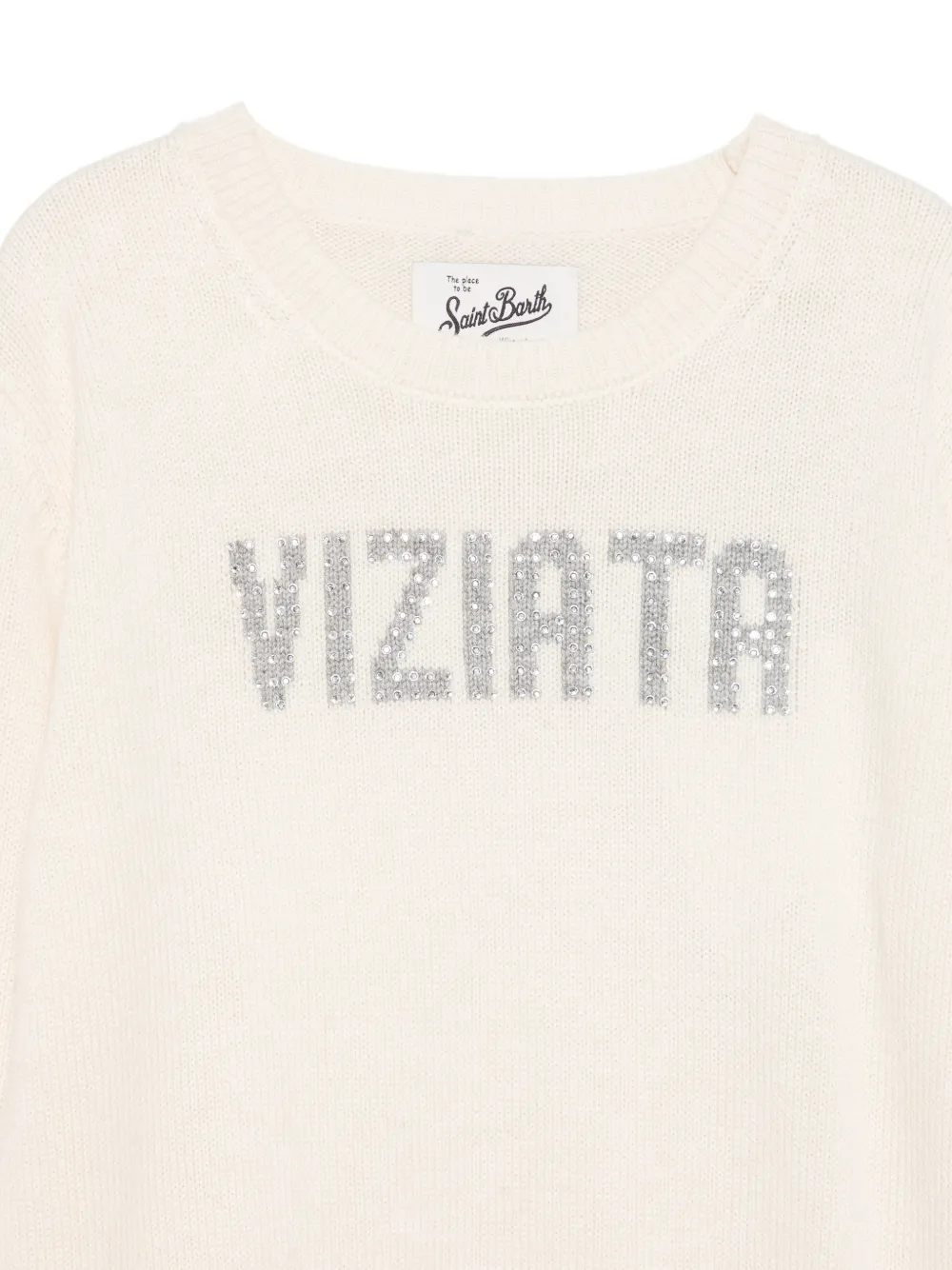 MC2 Saint Barth Kids Princess rhinestone-embellished sweater Beige