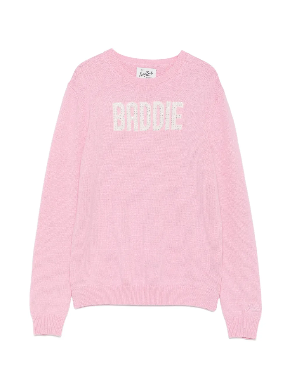 MC2 Saint Barth Kids Princess embellished intarsia-knit sweater Roze