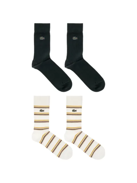 Lacoste logo-embroidered striped socks (set of two pairs)