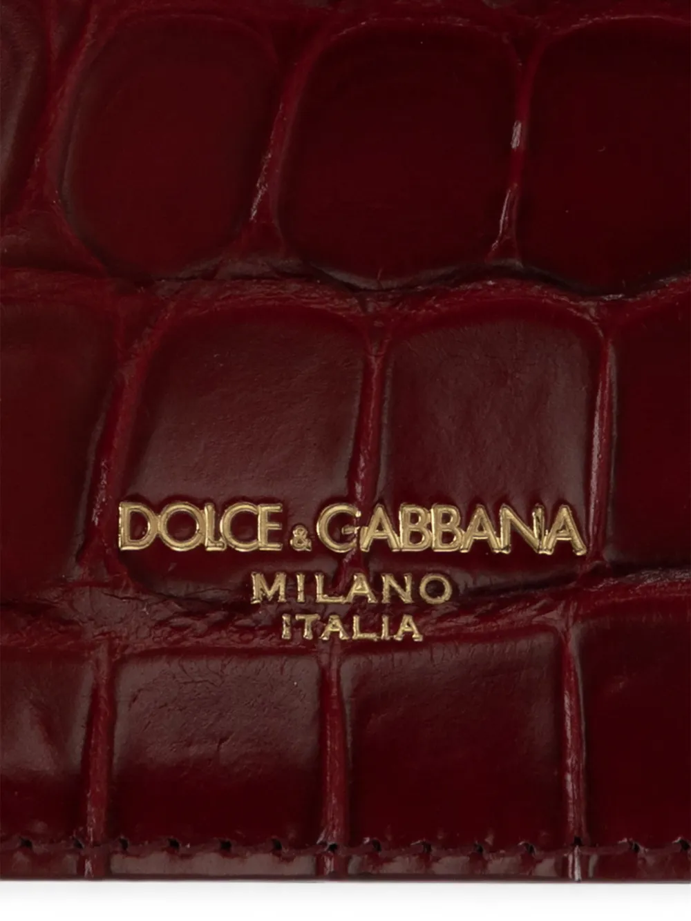 Dolce & Gabbana croc-effect leather card holder Rood