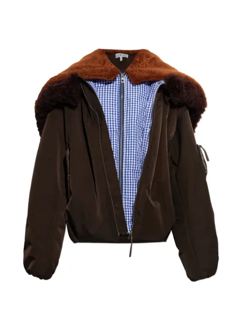 LOEWE shearling-trim hooded jacket
