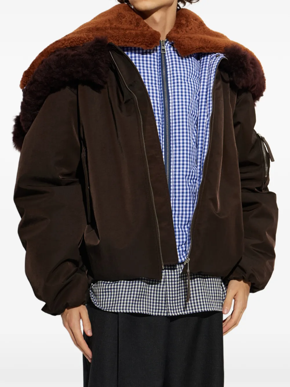LOEWE Jack met lammy afwerking Bruin