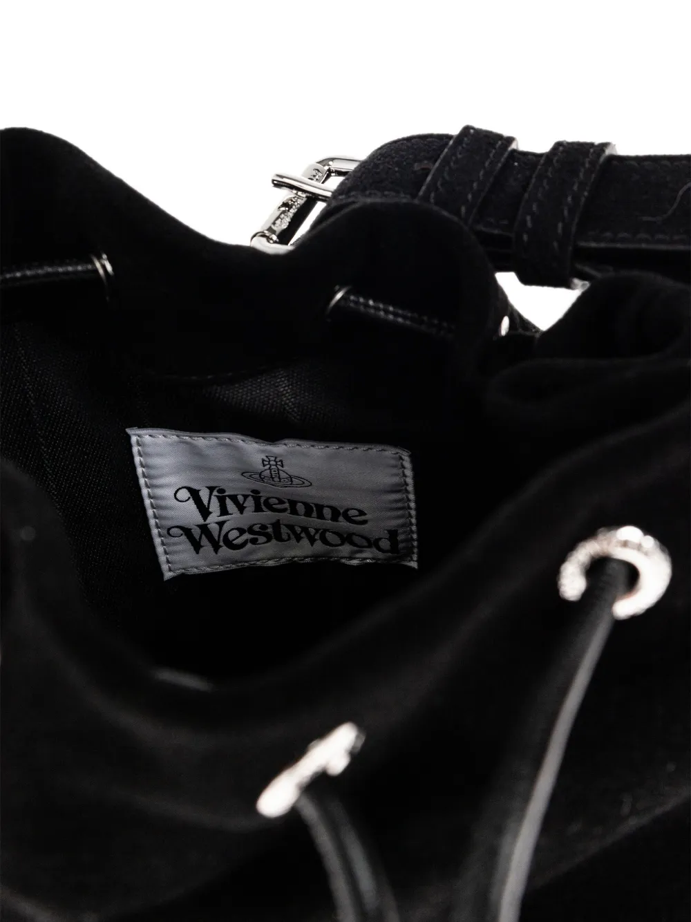 Vivienne Westwood Stacey bucket-tas met leren afwerking Zwart