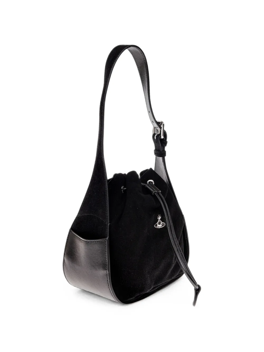Vivienne Westwood Stacey bucket-tas met leren afwerking Zwart