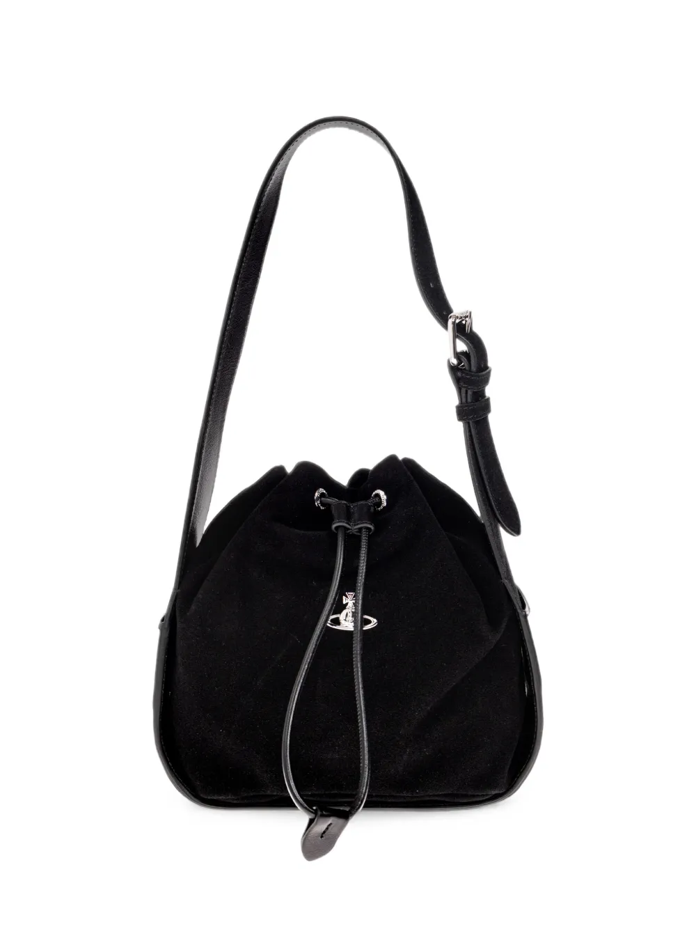 Vivienne Westwood Stacey leather-trim bucket bag - Nero