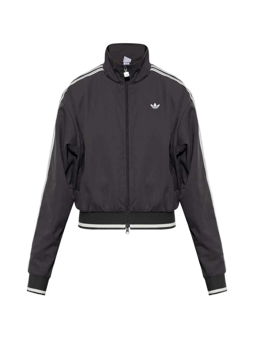 adidas logo-embroidered striped jacket - Grau