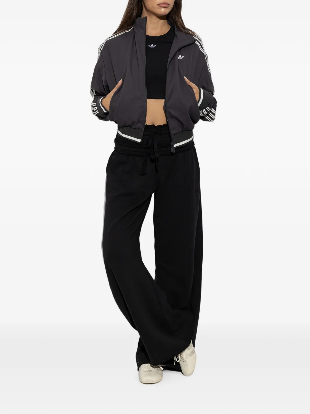 adidas Shirtjack met geborduurd logo Grijs