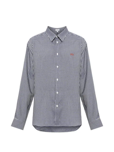 LOEWE Anagram-embroidered gingham-check shirt