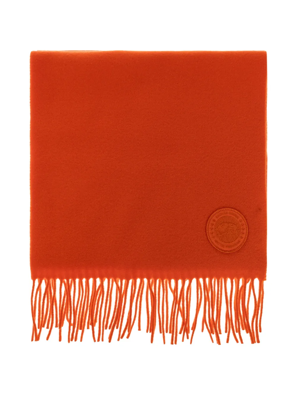 Canada Goose logo-patch fringed scarf - Arancione