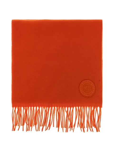 Canada Goose logo-patch fringed scarf