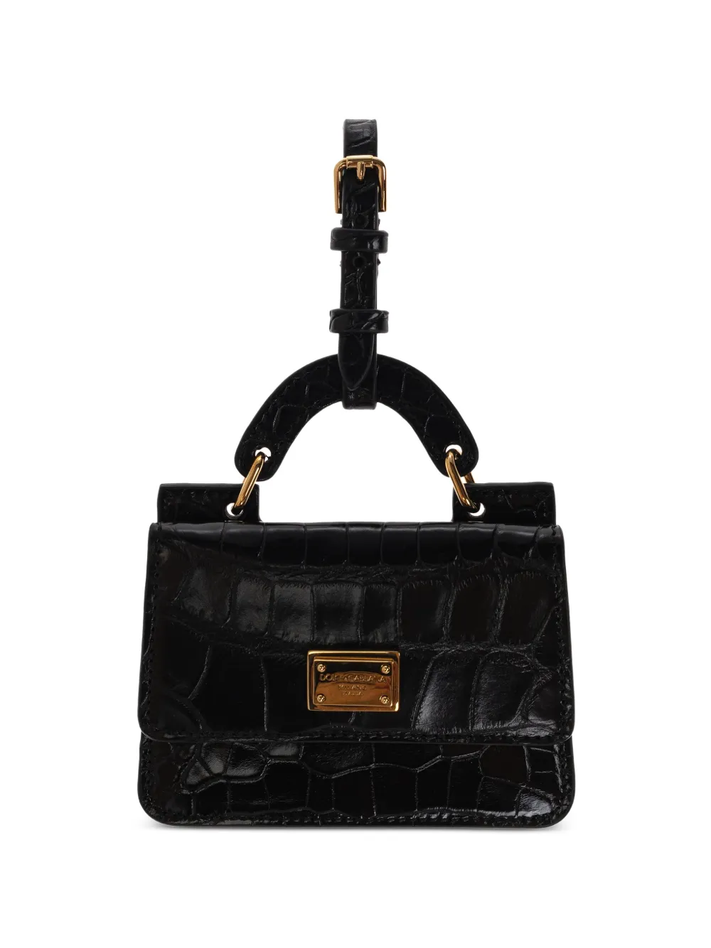 Dolce & Gabbana leather cardholder with logo - Schwarz