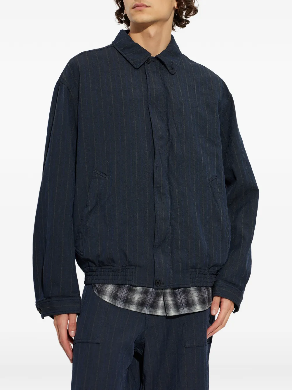 Comme des Garçons Homme Plus Jack met krijtstreep Blauw