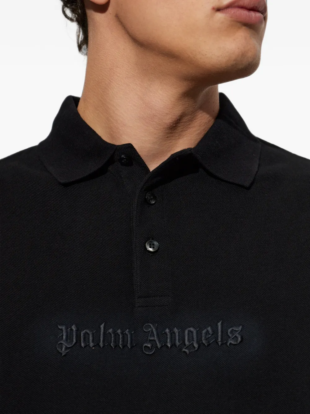 Palm Angels Poloshirt met geborduurd logo Zwart