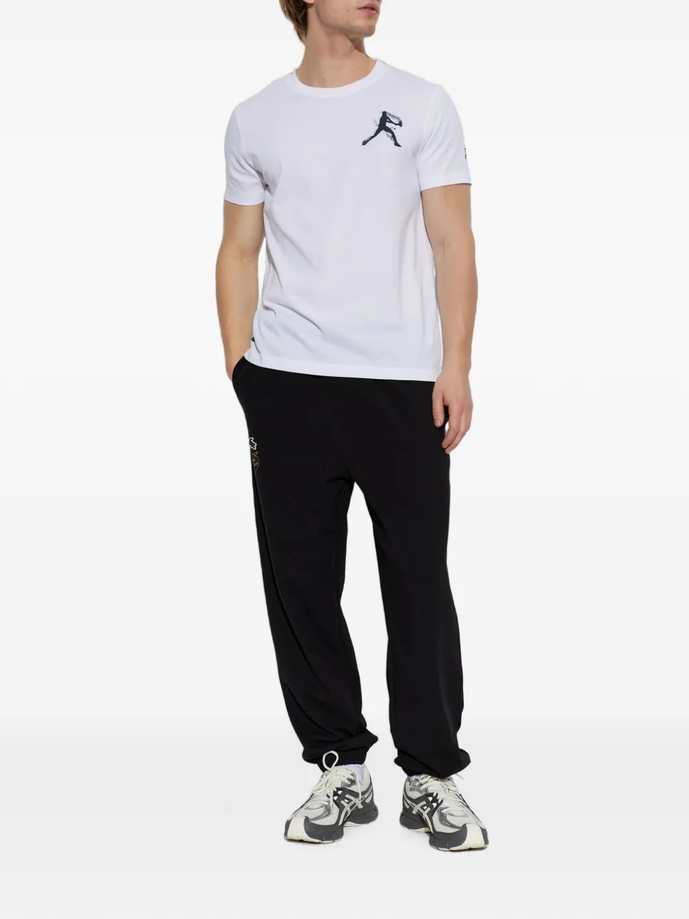 Lacoste x Novak Djokovic set van T-shirt met grafische print en honkbalpet Wit