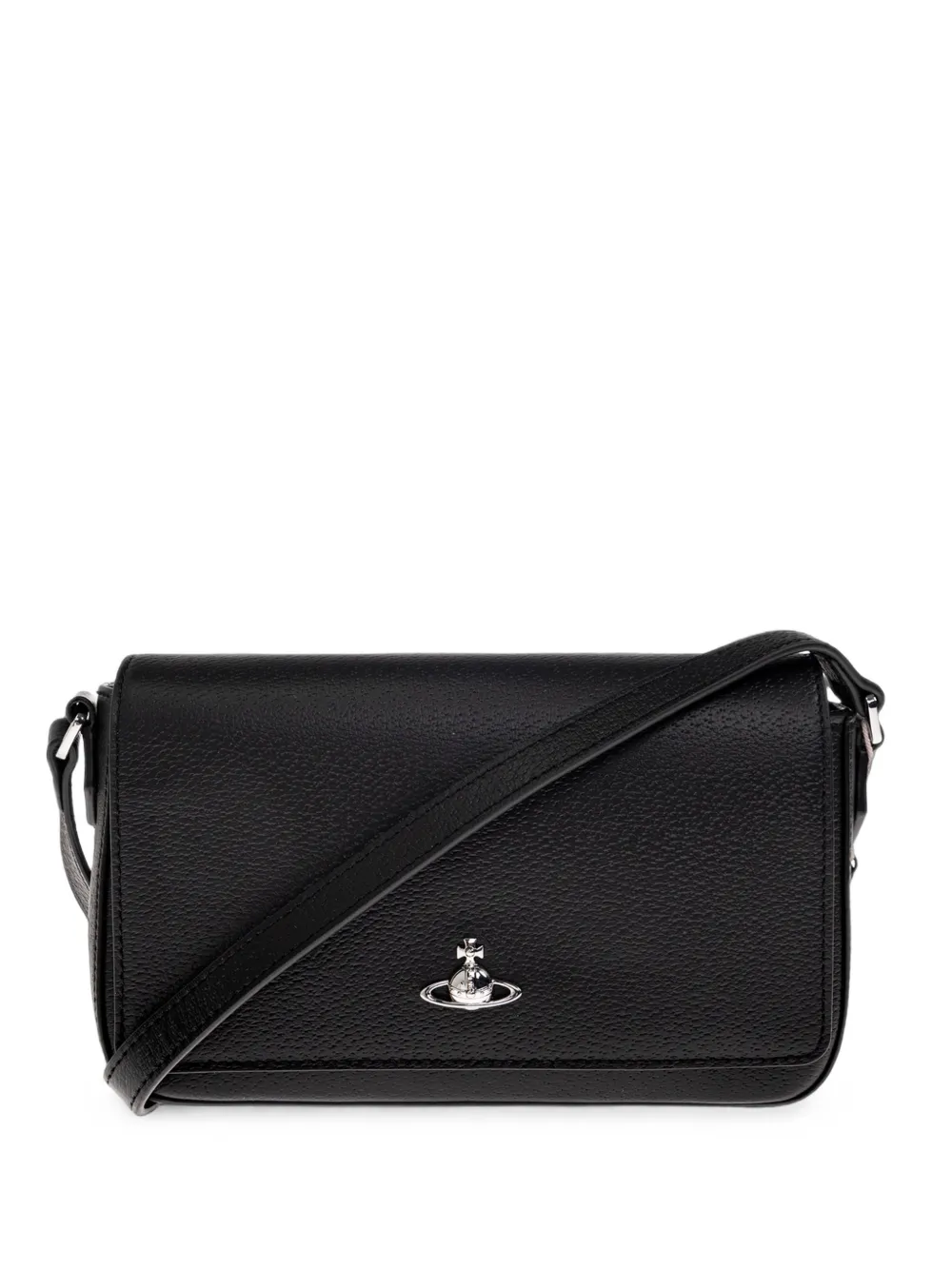 Vivienne Westwood Orb-plaque leather shoulder bag - Nero