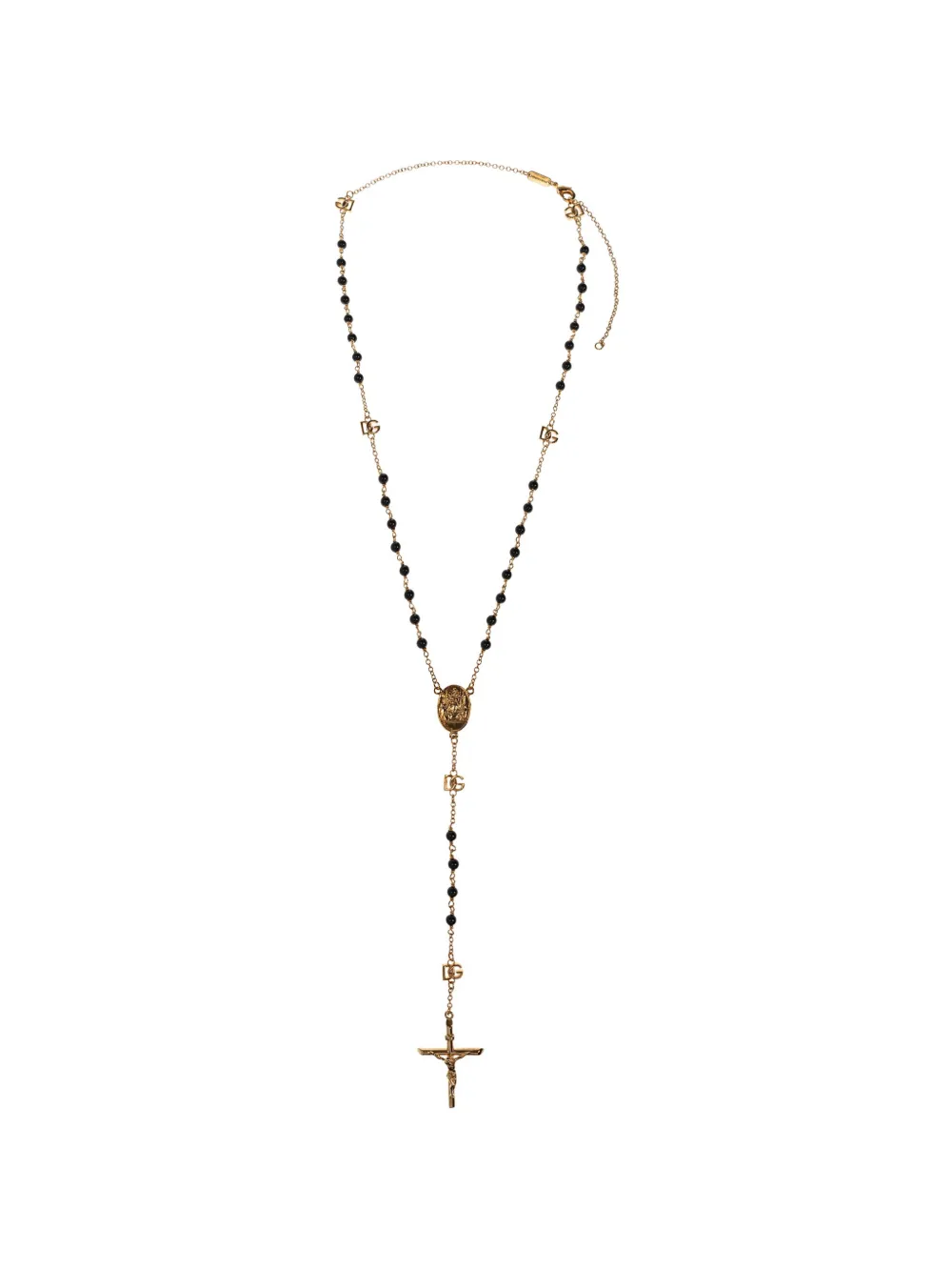 Dolce & Gabbana DG logo-plaque religious-motif necklace - Gold