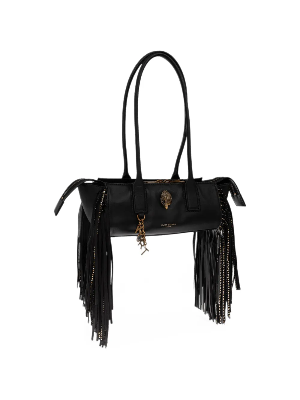 Kurt Geiger London Sloane East-West schoudertas met franje Zwart