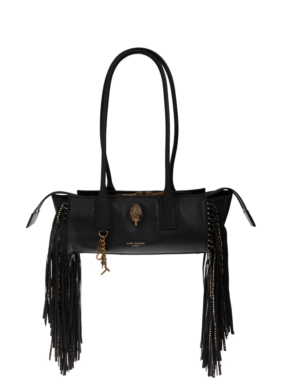 Kurt Geiger London Sloane east-west shoulder fringe bag - Schwarz