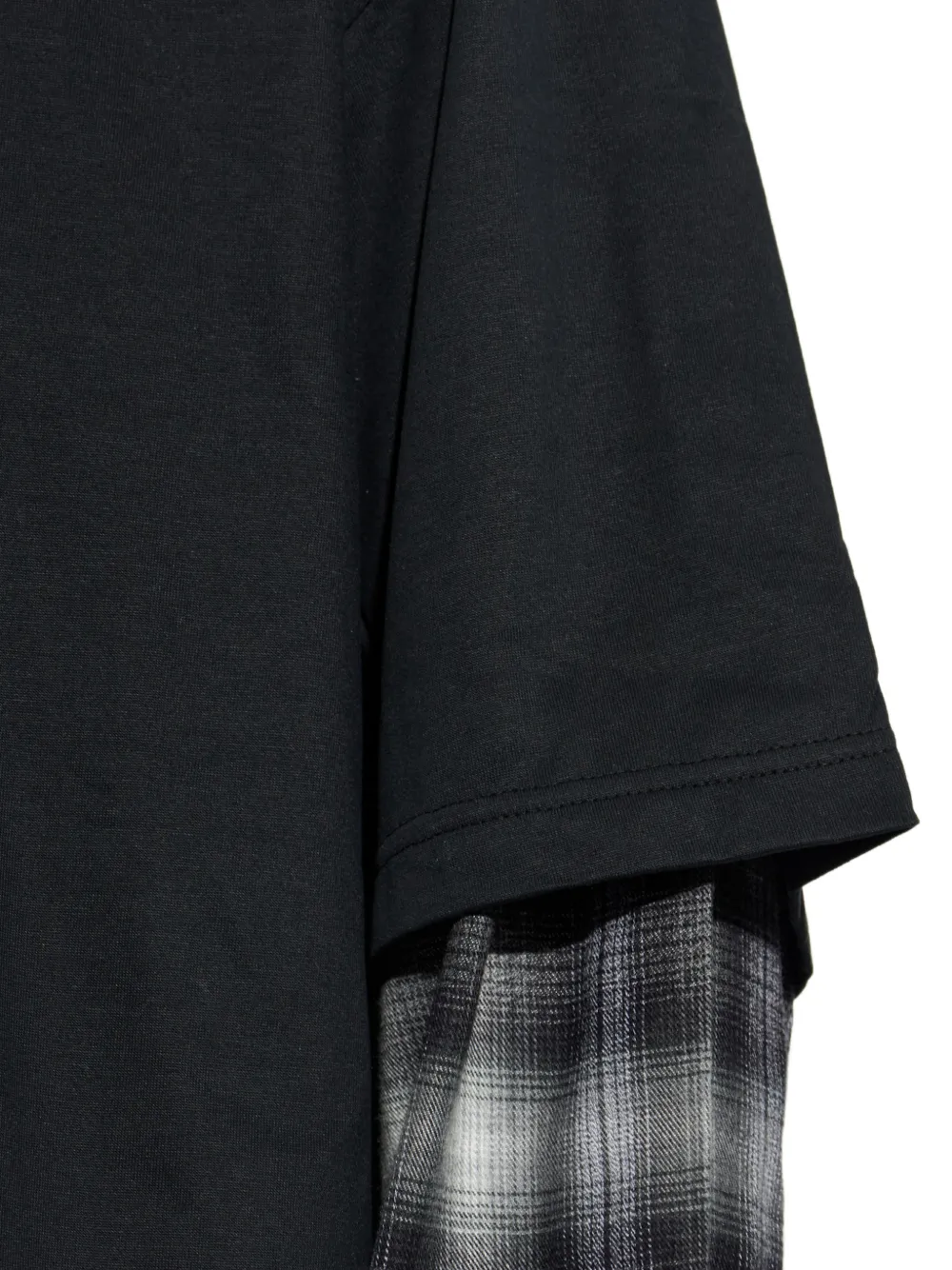 Comme des Garçons Homme Plus layered-design check-pattern T-shirt Zwart