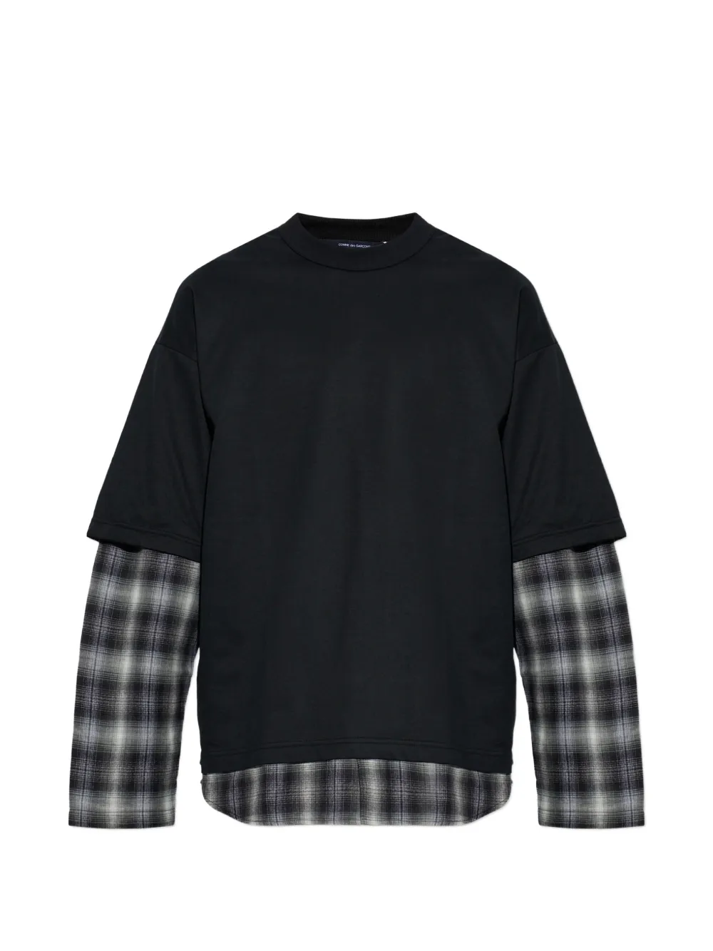 Comme des Garçons Homme Plus layered-design check-pattern T-shirt Zwart