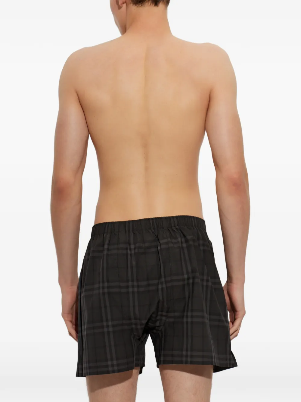 Burberry Geruite katoenen boxershorts Zwart
